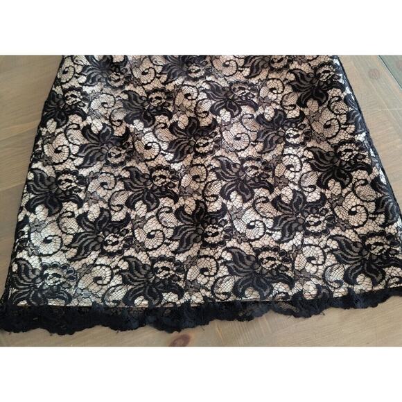 White House Black Market Dress Wmns Sz 4 Black Strapless Beaded Lace Knee Length - Picture 14 of 16